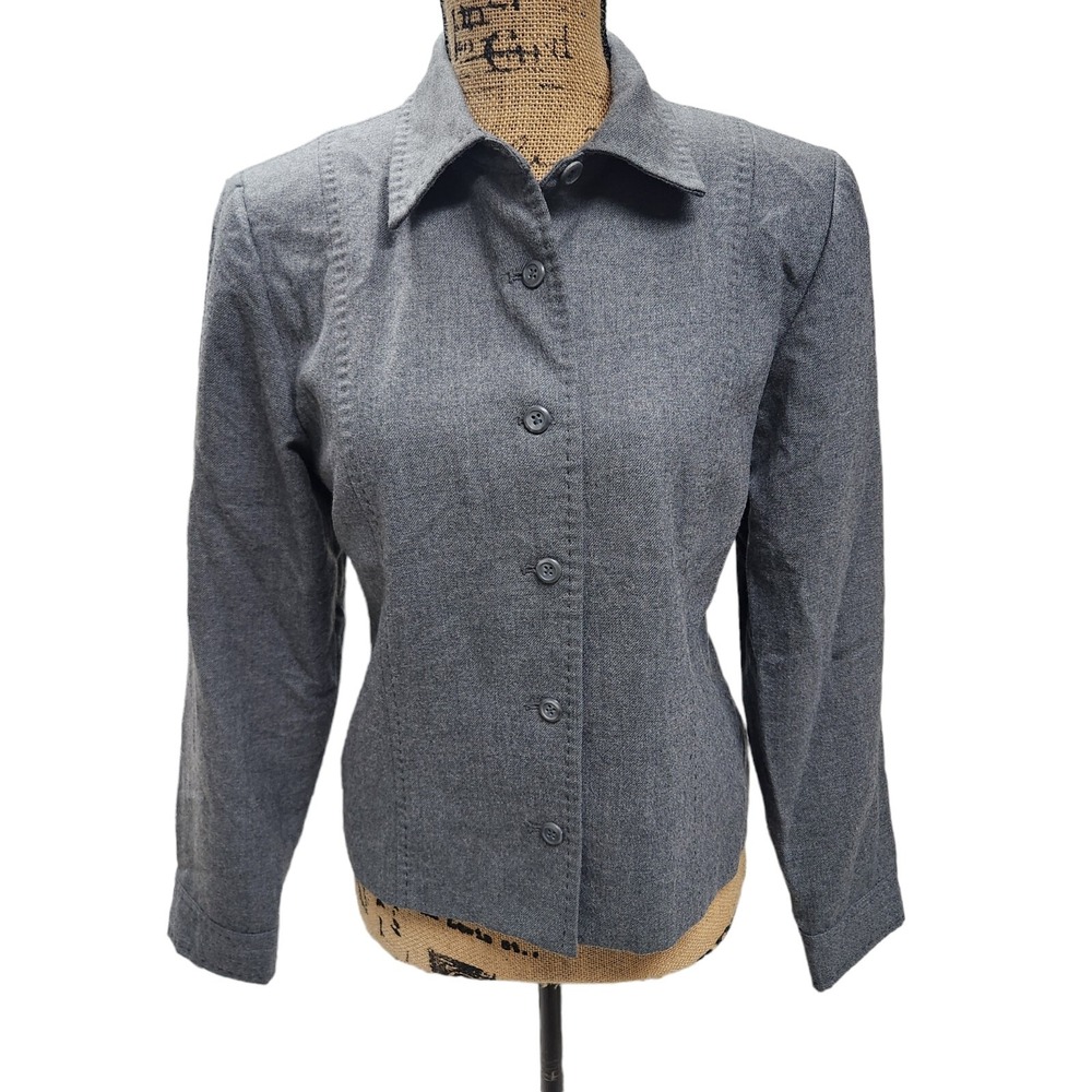 Vintage Pendleton Women's Size 8 100% Virgin‎ Wool Jacket Blazer Gray EUC